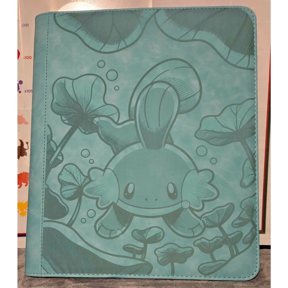 Pokemon Mudkip Underwater Engraved Light Blue Top Loader Binder 252 Cards